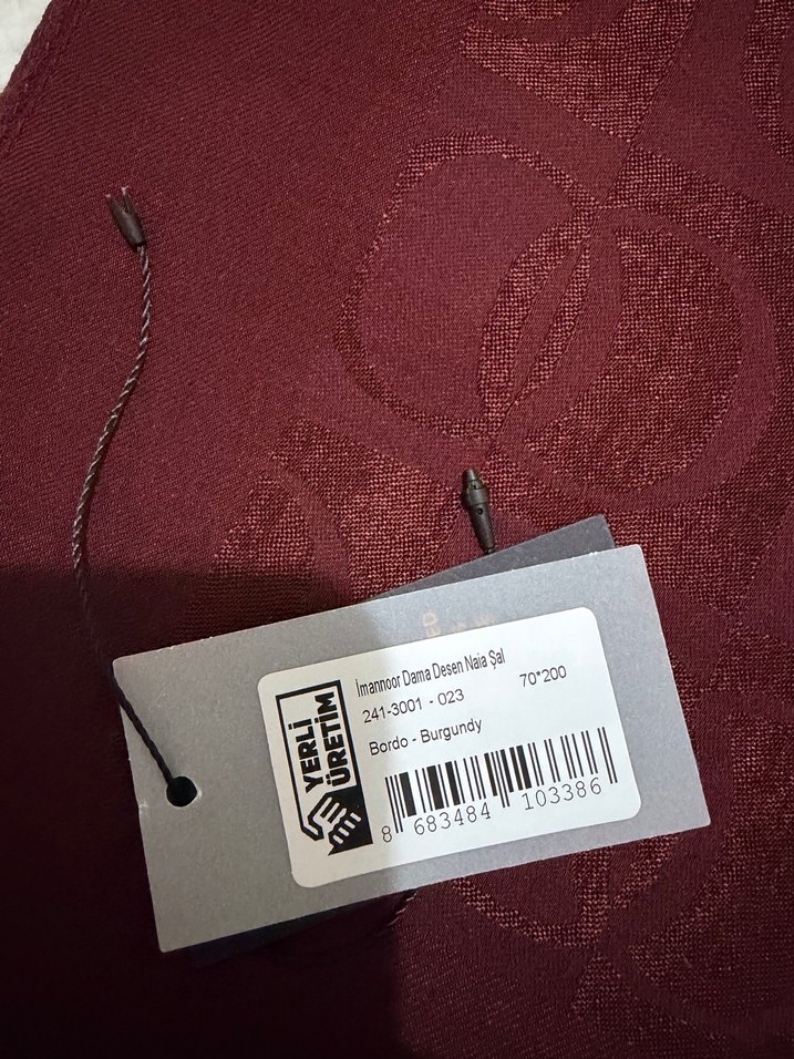 İmamoor dama desen bordo şal - Görsel 3