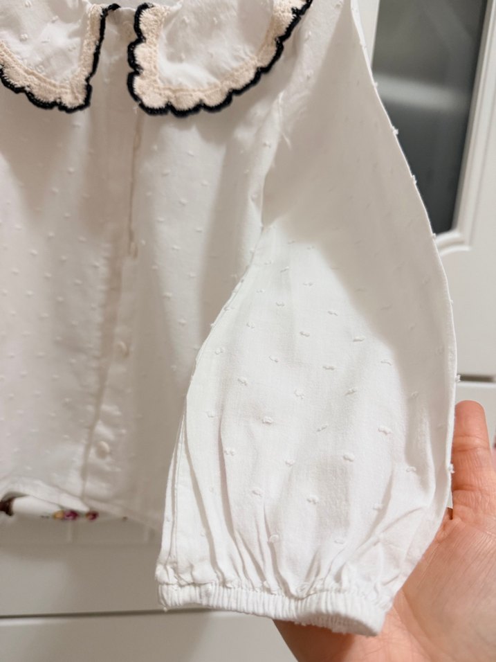 Beyaz Nakışlı Bohem Kız Çocuk Gömlek - Görsel 2