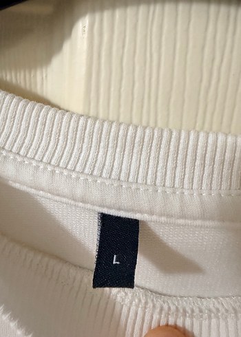 Beyaz Kadın Uzun Kollu fisto detaylı Salaş Sweatshirt - Görsel 2