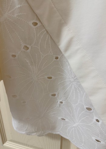 Beyaz Kadın Uzun Kollu fisto detaylı Salaş Sweatshirt - Görsel 6