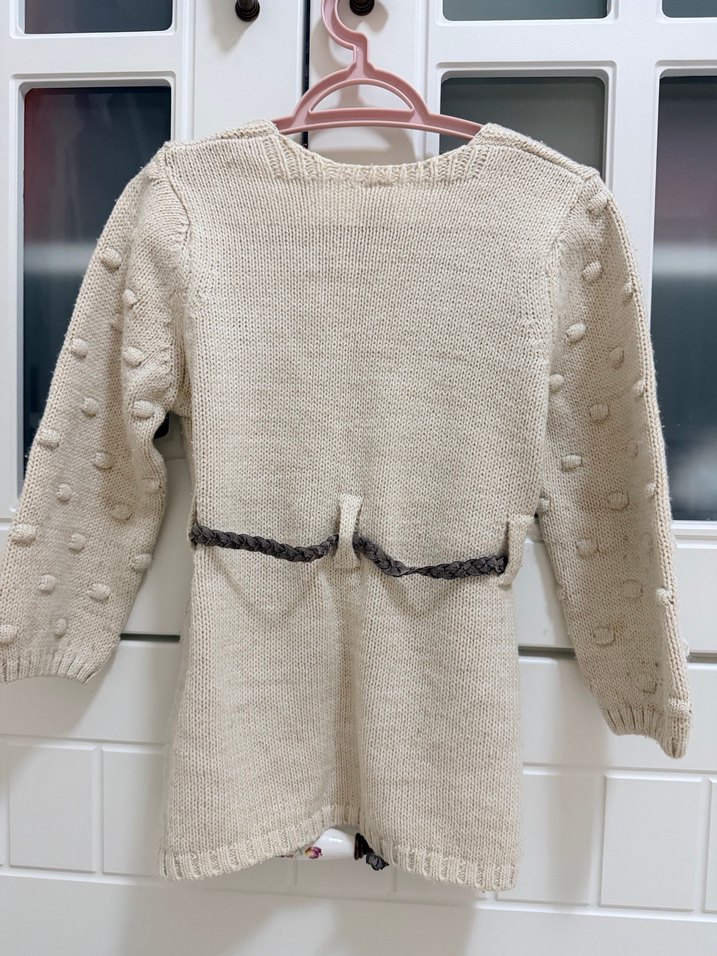 Kız Çocuk Bej Triko Hırka - Görsel 3