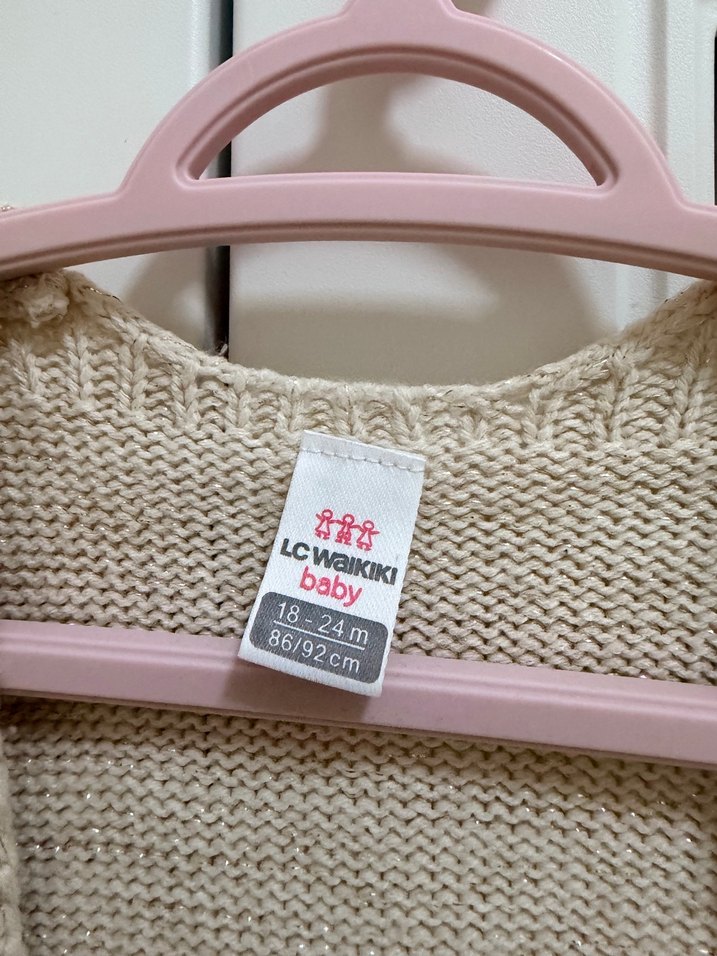 Kız Çocuk Bej Triko Hırka - Görsel 2