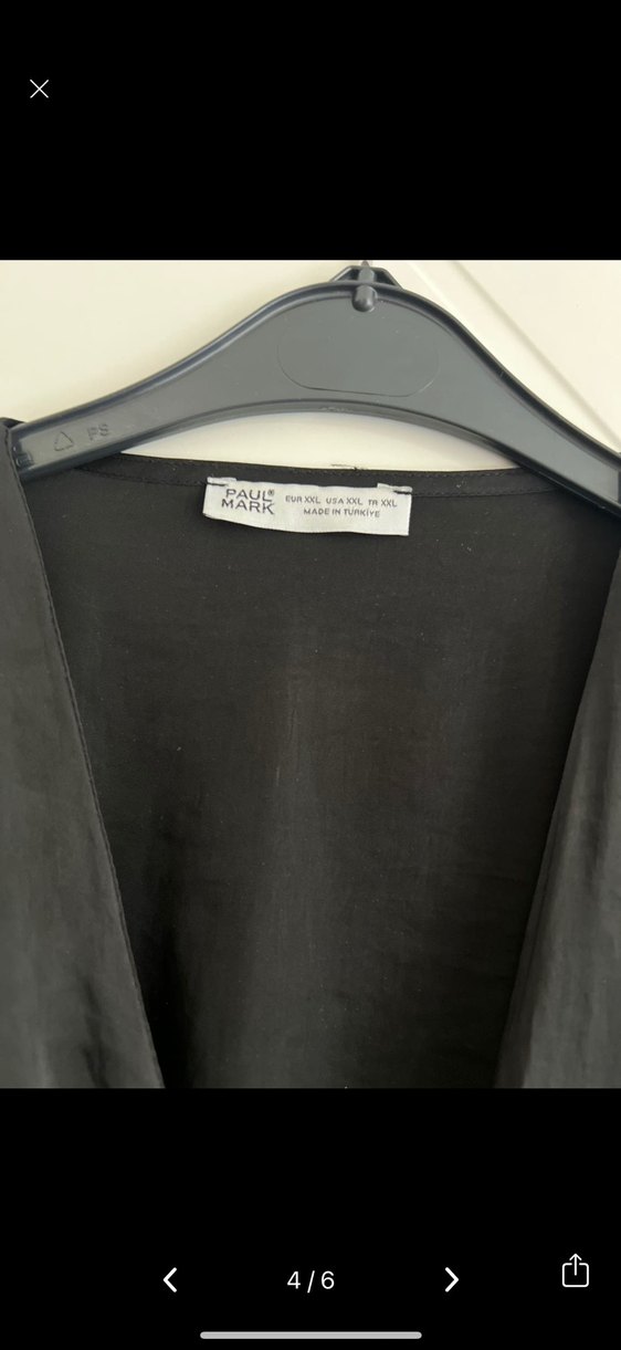 Siyah V Yaka Uzun Elbise - Görsel 3