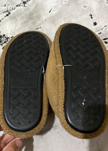 Kahverengi  Sıcak Kürklü Ev Terliği - Görsel 3