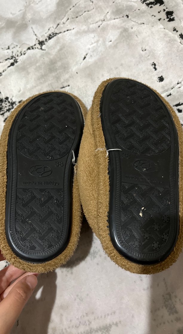 Kahverengi  Sıcak Kürklü Ev Terliği - Görsel 3