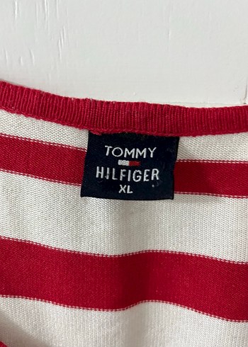 Kırmızı Beyaz Çizgili Kadın Triko - Görsel 3