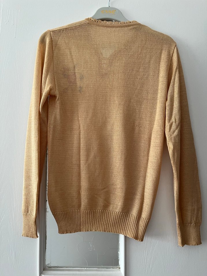 Nakışlı Bej Bohem Örgü Kadın Kazak - Görsel 3