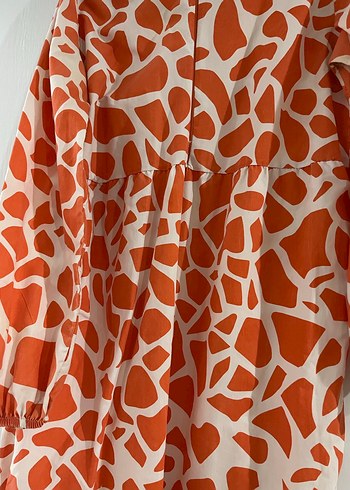 Turuncu Bohem Uzun Kollu Uzun Elbise - Görsel 4