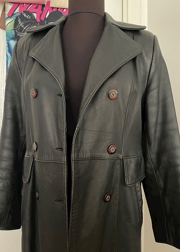 Vintage hakiki deri ceket - Görsel 4
