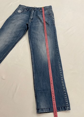 işleme detaylı vintage jeans - Görsel 4