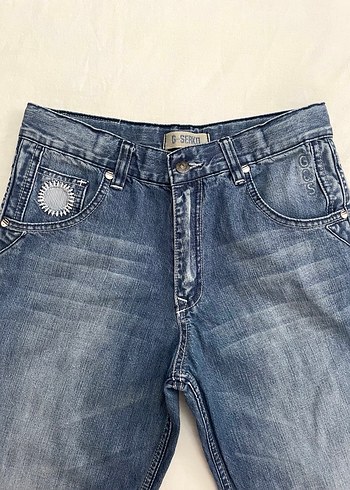 işleme detaylı vintage jeans - Görsel 2