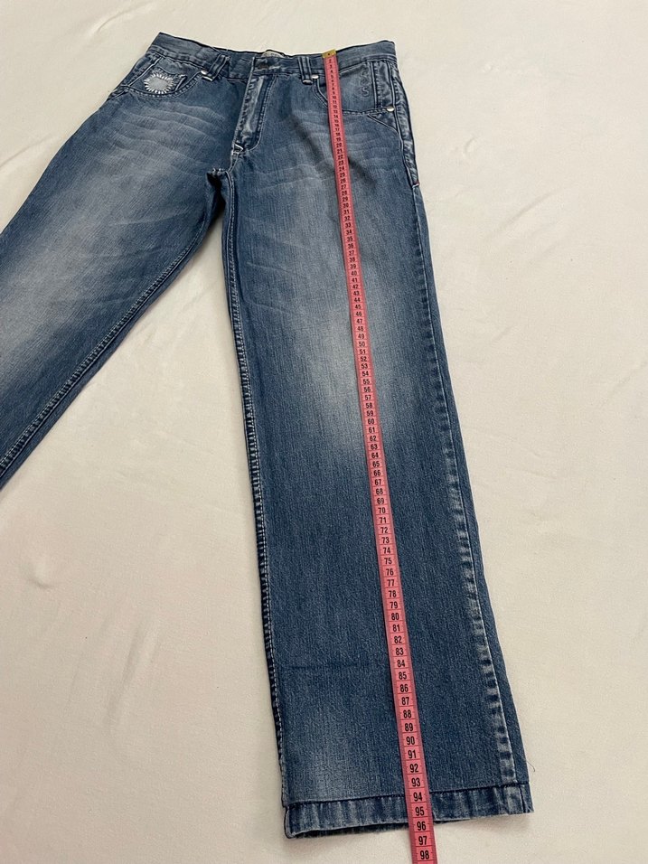 işleme detaylı vintage jeans - Görsel 4