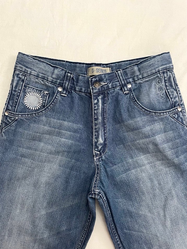 işleme detaylı vintage jeans - Görsel 2