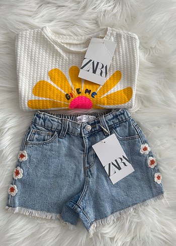 Zara Cocuk Yazlik Cicekli İkili Set