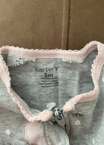 Gri Kız Bebek Fermuarlı Tulum - Görsel 2