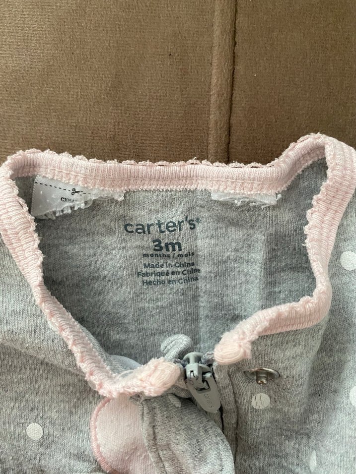 Gri Kız Bebek Fermuarlı Tulum - Görsel 2