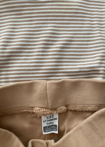 Bej Kısa Kollu Bebek Takımı - Görsel 2