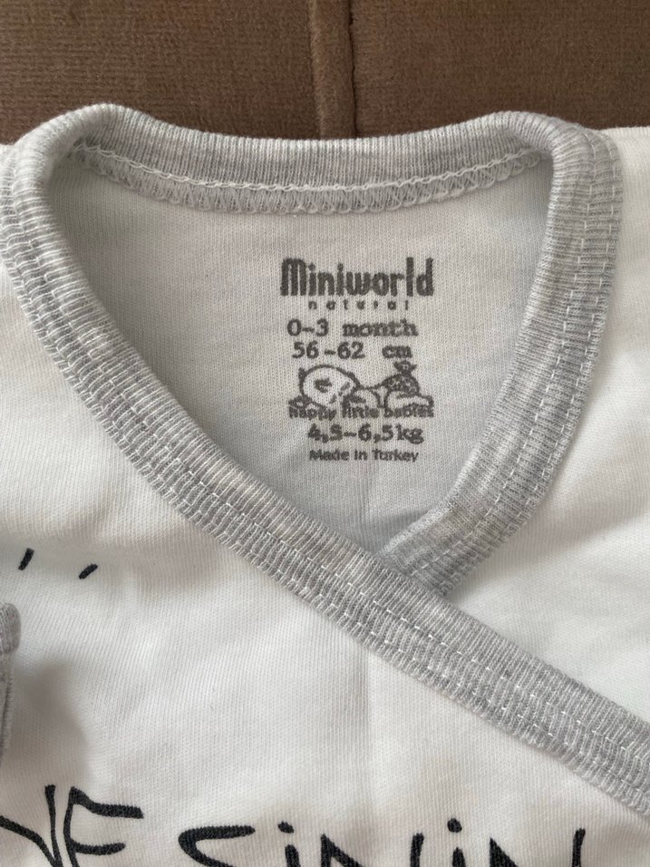 Bebek Erkek Baskılı 3'lü Takım Gri Beyaz - Görsel 2
