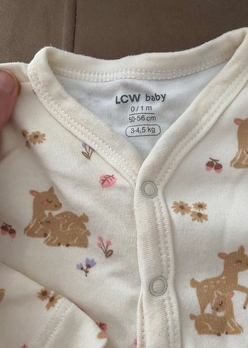 Bej Düğmeli Bebek Kız Hastane Tulumu - Görsel 2