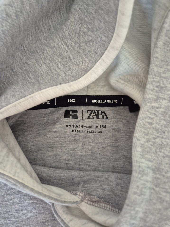 Gri Kapüşonlu Zaral Sweatshirt - Görsel 2