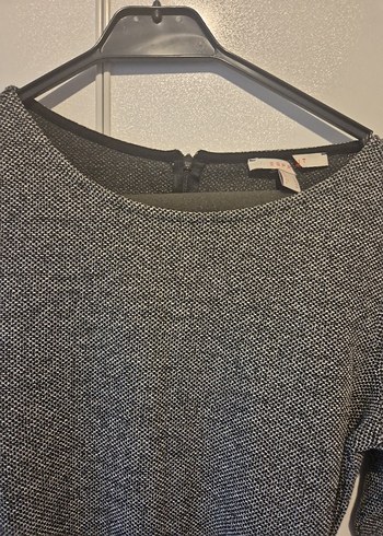 Gri Midi Elbise, Kemerli, Uzun Kollu - Görsel 3