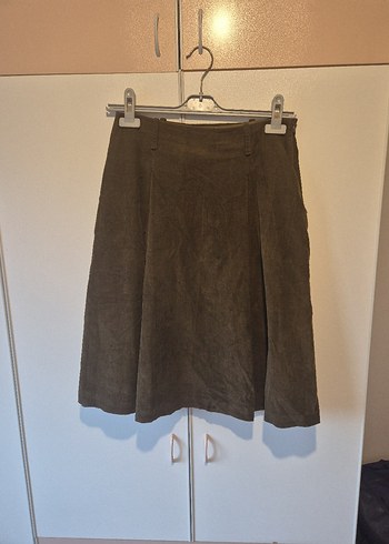 Kadın Koyu Yeşil Pilili Etek - Görsel 5