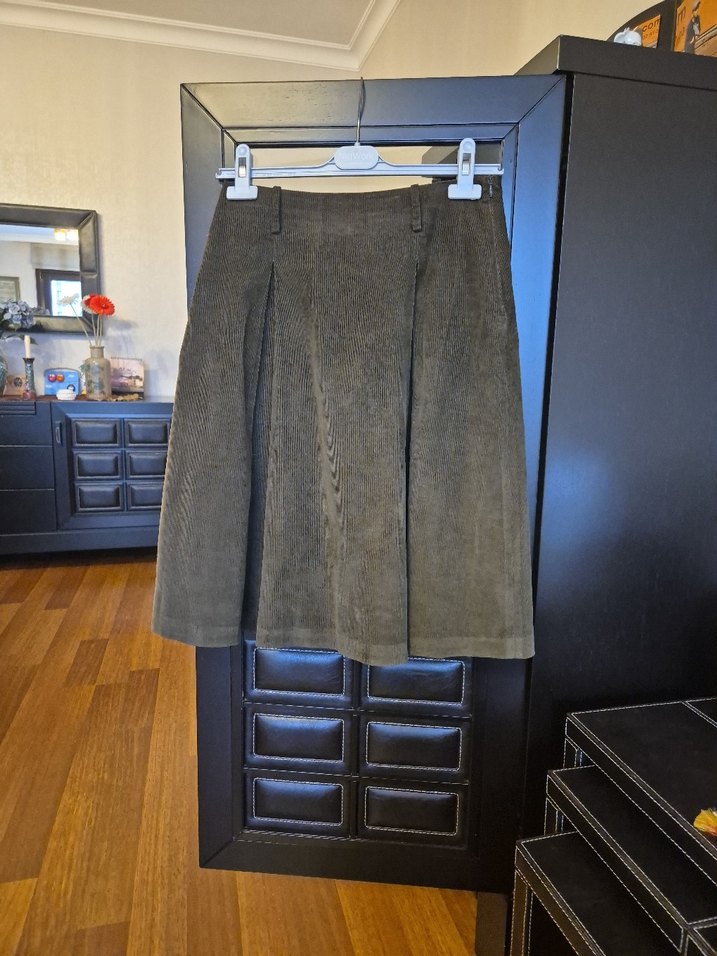 Kadın Koyu Yeşil Pilili Etek - Görsel 2