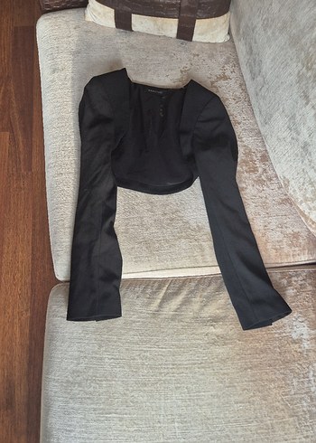 Guess Marciano Kadın Siyah Crop Kesim Ofis Blazer Ceket - Görsel 3