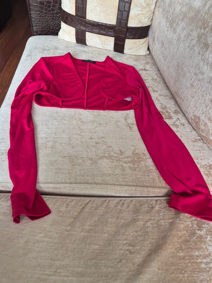 Kadın Crop Kesim Pembe Kadın Blazer - Görsel 2