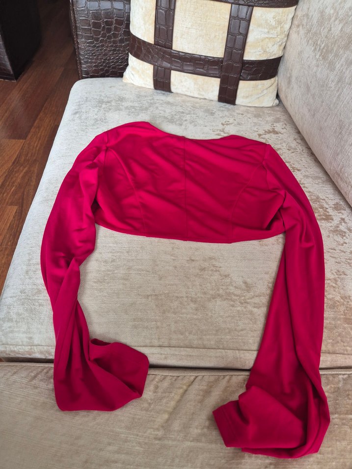 Kadın Crop Kesim Pembe Kadın Blazer - Görsel 5