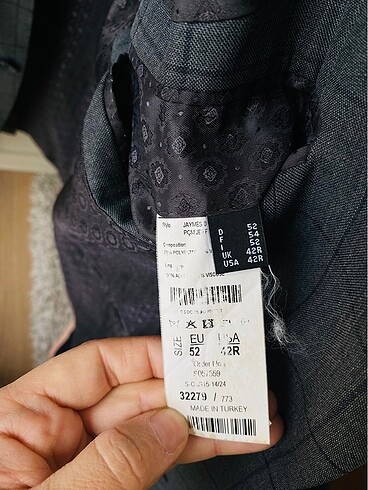52-6 drop Beden gri Renk Erkek ceket blazer