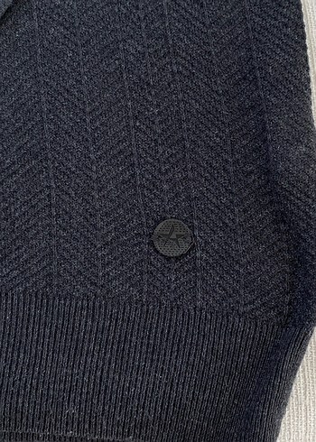 xl Beden gri Renk Koyu Gri Düğmeli Erkek Yün Kazak