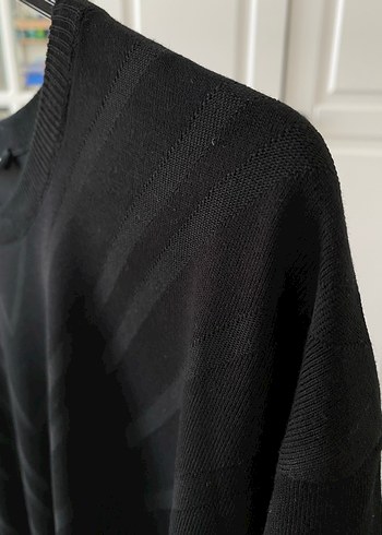 3xl Beden siyah Renk Avva Siyah Kısa Kollu Salaş Erkek triko