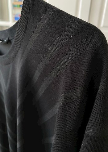 3xl Beden Avva Siyah Kısa Kollu Salaş Erkek triko