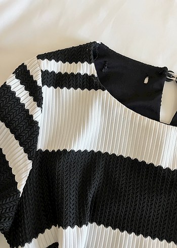 Çizgili Uzun Kadın Elbise - Görsel 4