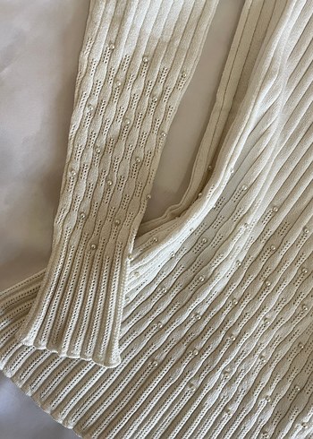 Kadın Beyaz Uzun Kollu Triko Kazak - Görsel 4