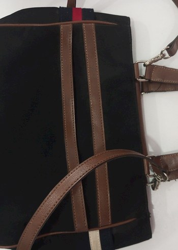 Kahverengi Baskılı Deri Kadın Çanta - Görsel 4