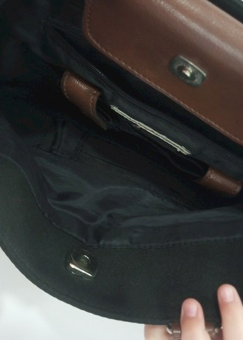 Kahverengi Baskılı Deri Kadın Çanta - Görsel 5