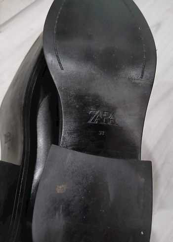 Siyah Deri Kadın Bot, Kalın Topuk, Tokalı - Görsel 5