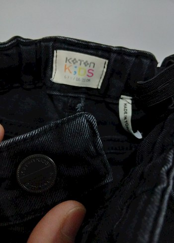 Siyah Erkek Çocuk Bol Kesim Kot Pantolon - Görsel 4