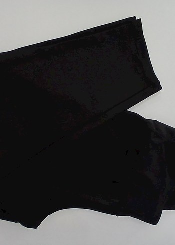 Kadın Siyah Midi Tayt Velcro Detaylı iki tane - Görsel 3