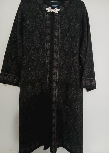 Düğmeli Uzun Siyah Gotik Kadın Kaban - Görsel 2