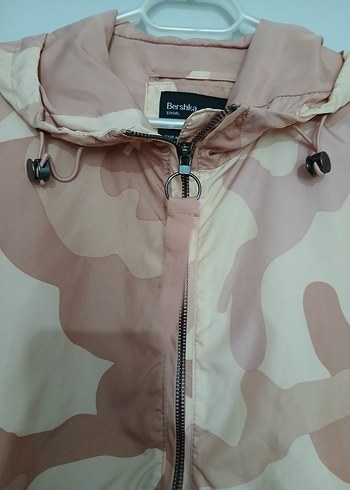 Bej Kamuflaj Kadın Ceket Kapüşonlu - Görsel 6