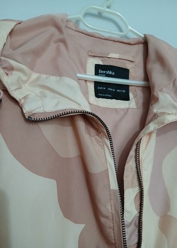 Bej Kamuflaj Kadın Ceket Kapüşonlu - Görsel 5