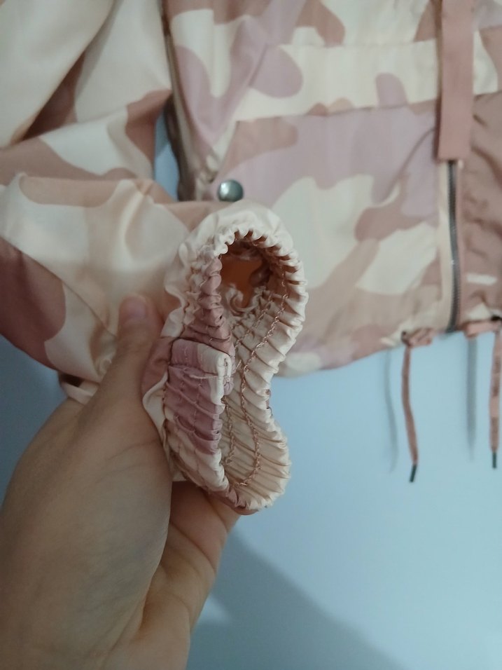 Bej Kamuflaj Kadın Ceket Kapüşonlu - Görsel 4