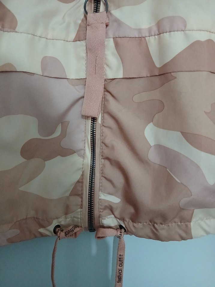 Bej Kamuflaj Kadın Ceket Kapüşonlu - Görsel 3