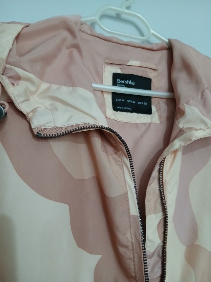 Bej Kamuflaj Kadın Ceket Kapüşonlu - Görsel 5