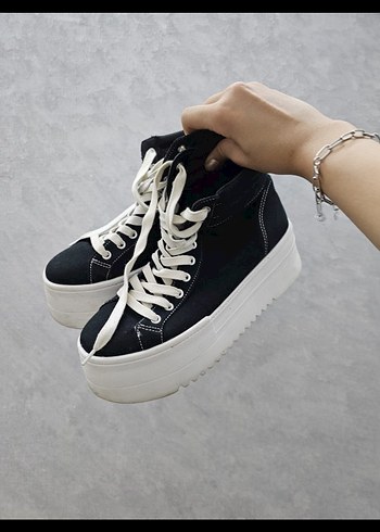 Bershka Bershka platform canvas converse sneaker
