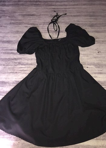 Siyah Midi Gotik Rahat Elbise