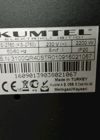 Siyah Elektrikli Isıtıcı - Görsel 2